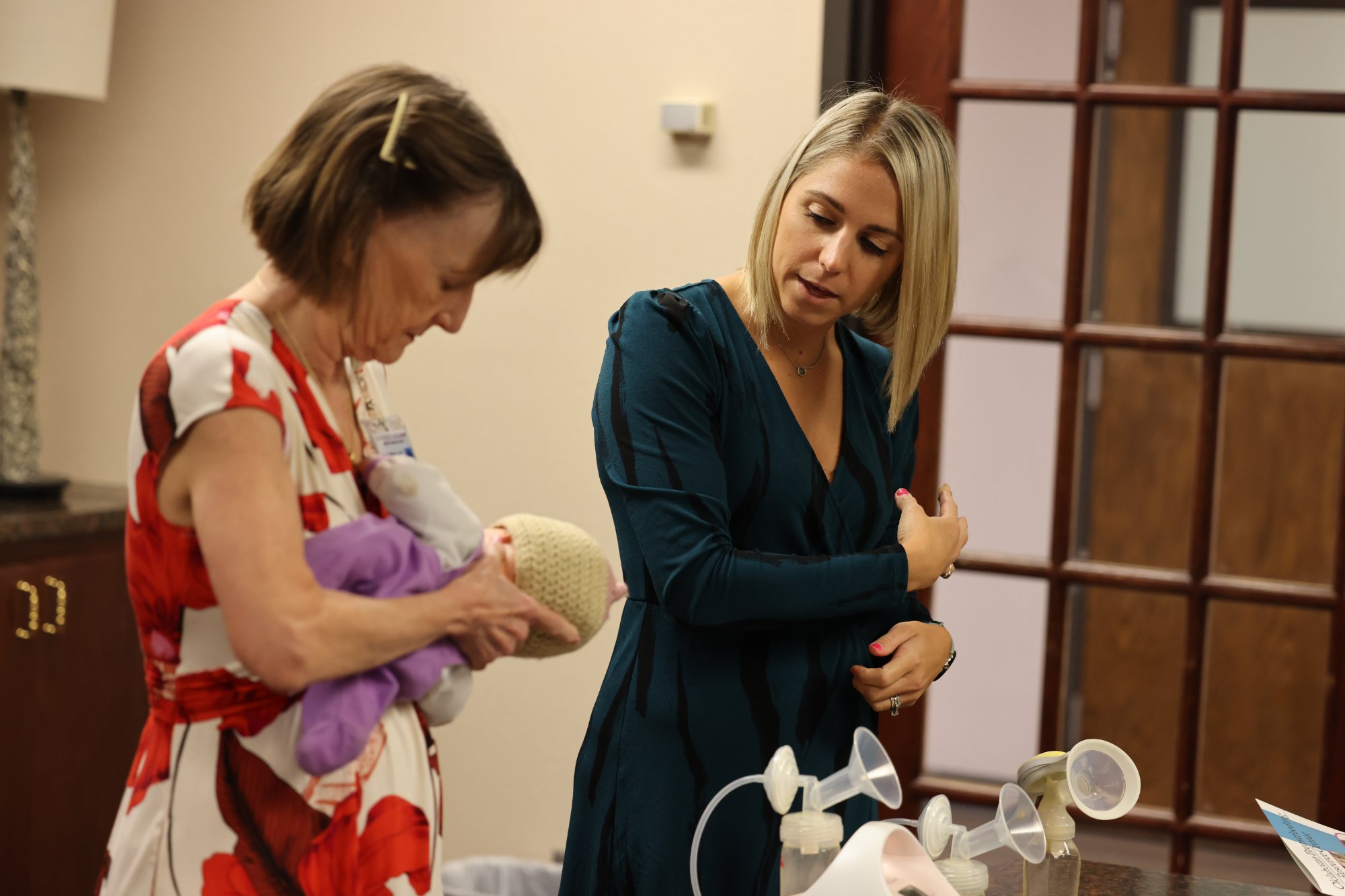 Becky Mannel and Jaclyn Huxford conduct a training.